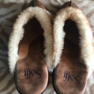SOFFT Leather Faux Fur Mule